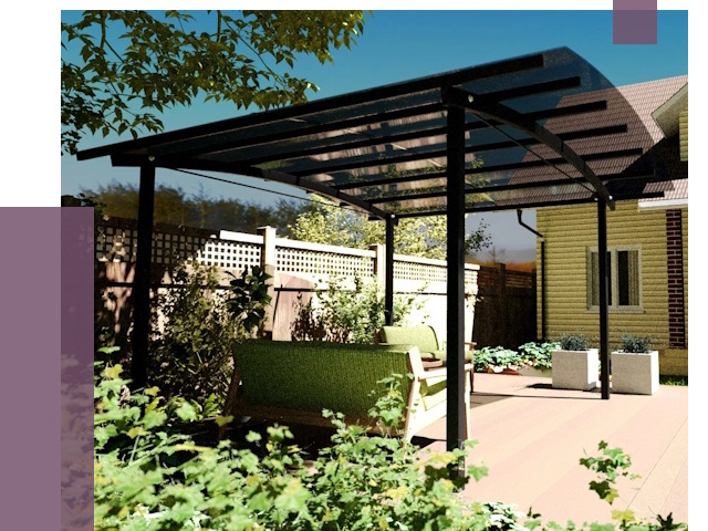 Навесы для террасы в Воронеже от 13695 руб. под ключ | ПРОЛЁТ-Врн