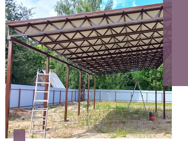 Односкатные навесы под ключ в Воронеже — изготовление и монтаж