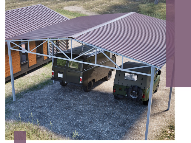 Двускатные навесы под ключ в Воронеже — изготовление и монтаж