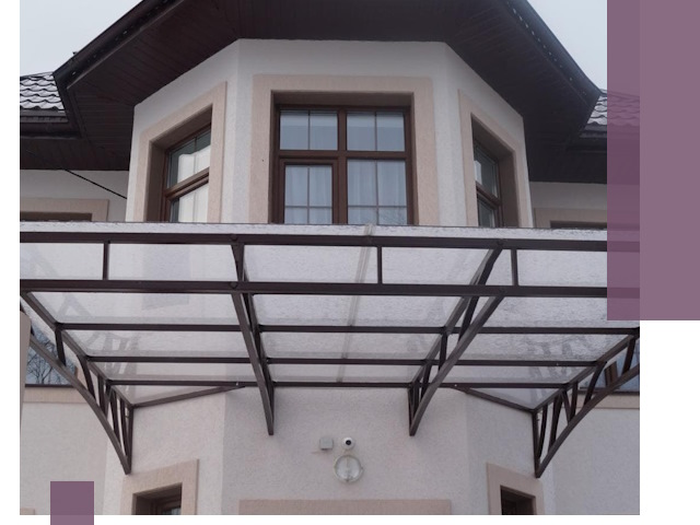 Козырьки из поликарбоната под ключ в Воронеже