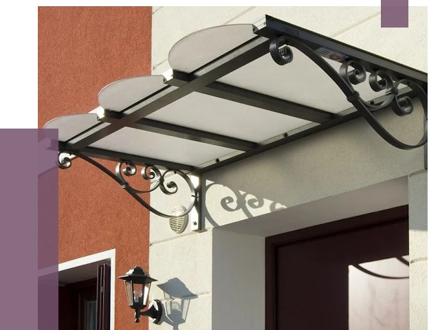 Односкатные козырьки в Воронеже от 8808 руб.  | ПРОЛЁТ-Врн