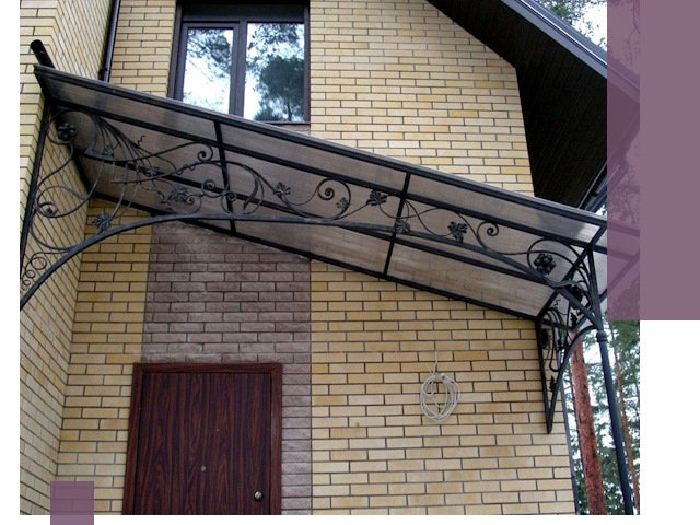 Односкатные козырьки из металла под ключ в Воронеже