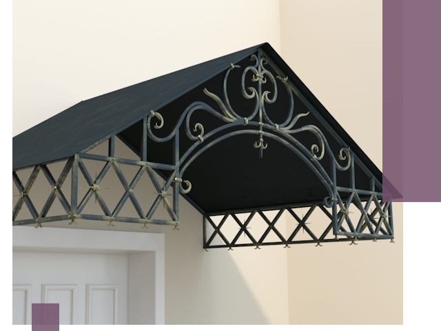 Двускатные металлические козырьки под ключ в Воронеже